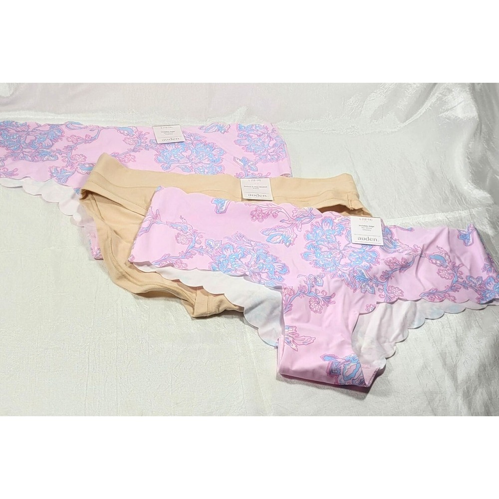 3 Pairs Women's Auden Invisible Edge & 4-Way Stretch Panties - Size Large 12/14